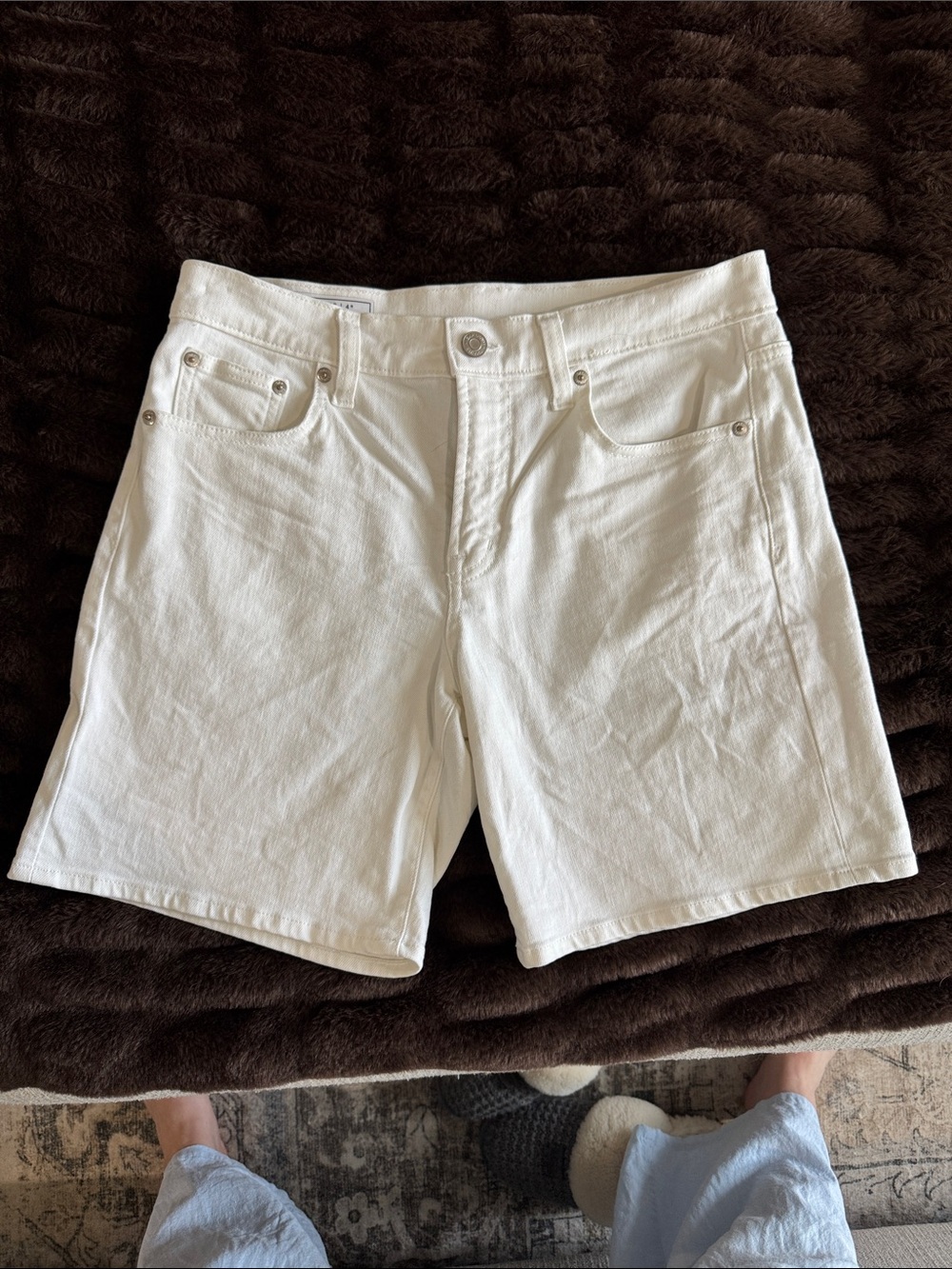 GAP White High-Rise Denim Shorts